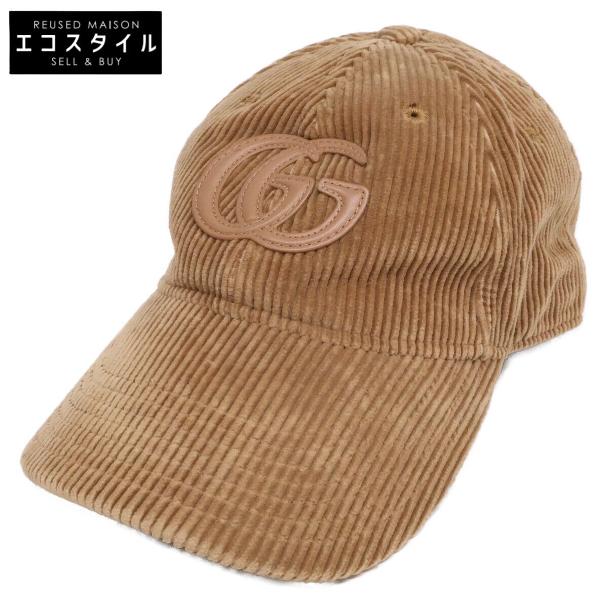 GUCCI　グッチ　GGパッチ コーデュロイ キャップ　L 59cm