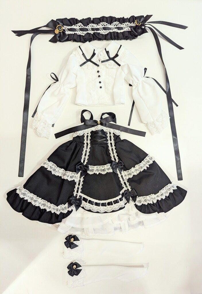 ナナイロテントウ MDD/KUMAKOサイズ 懐古ロリィタちゃん　黒