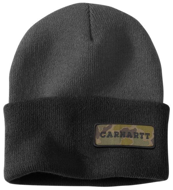 カーハート レディース アクセサリー 帽子 Carhartt Mens Cuffed Camo Patch Beanie Shadow