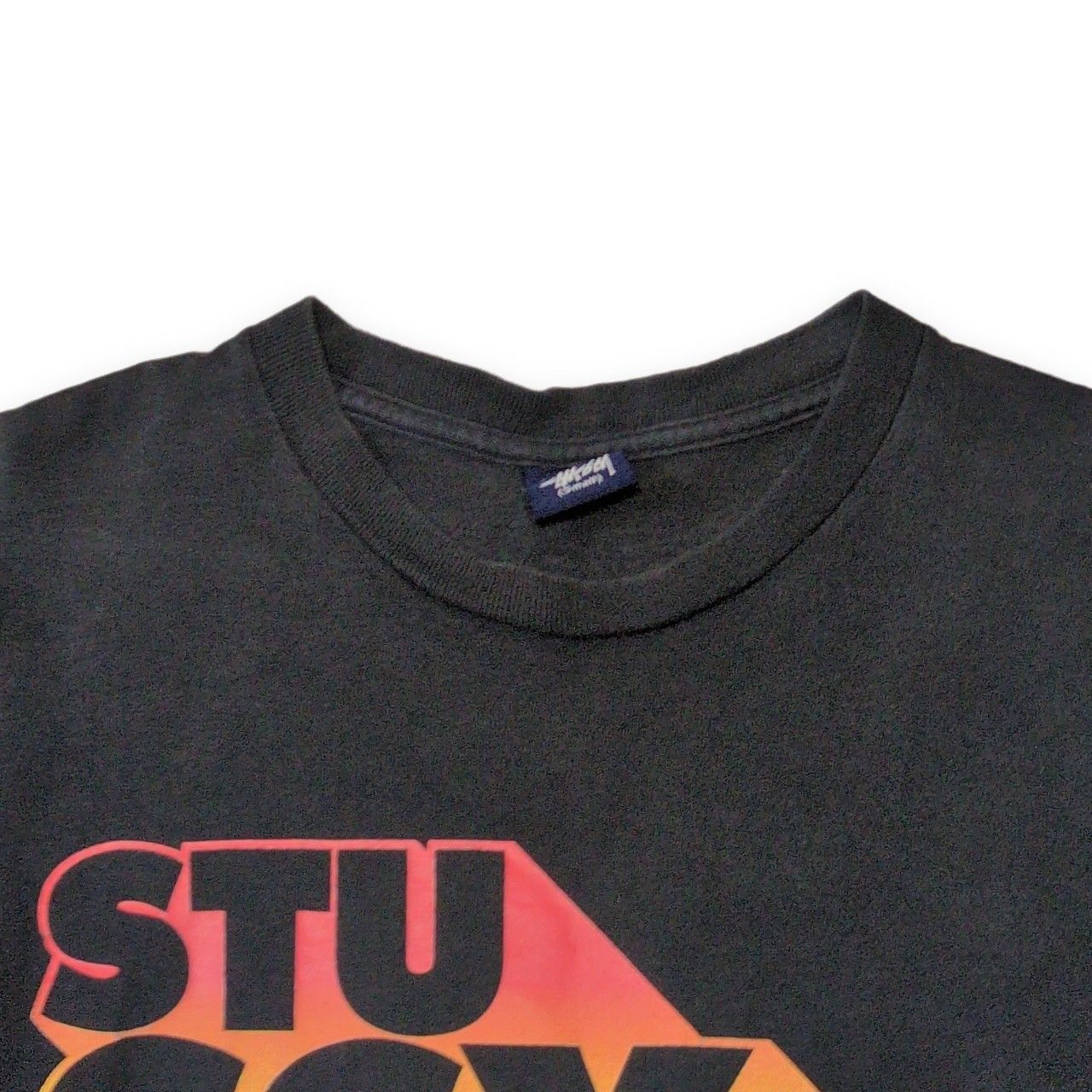 STUSSY 90's OLD STUSSY 紺タグ ラスタカラー 立体ロゴ 長袖Tシャツ
