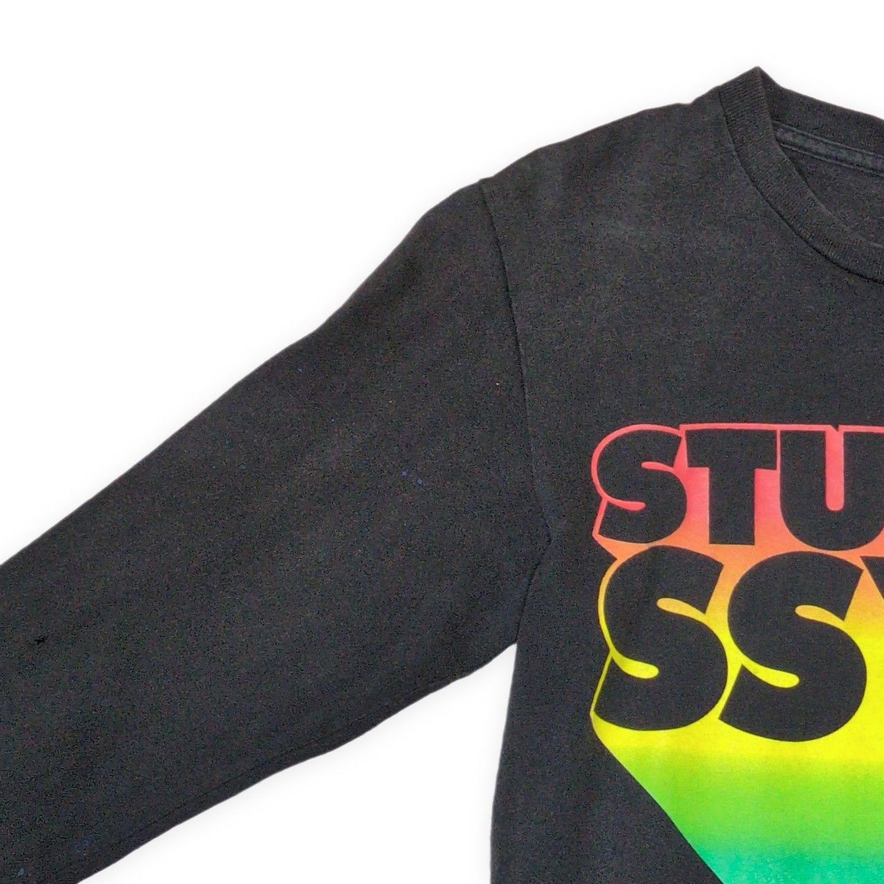STUSSY 90's OLD STUSSY 紺タグ ラスタカラー 立体ロゴ 長袖Tシャツ
