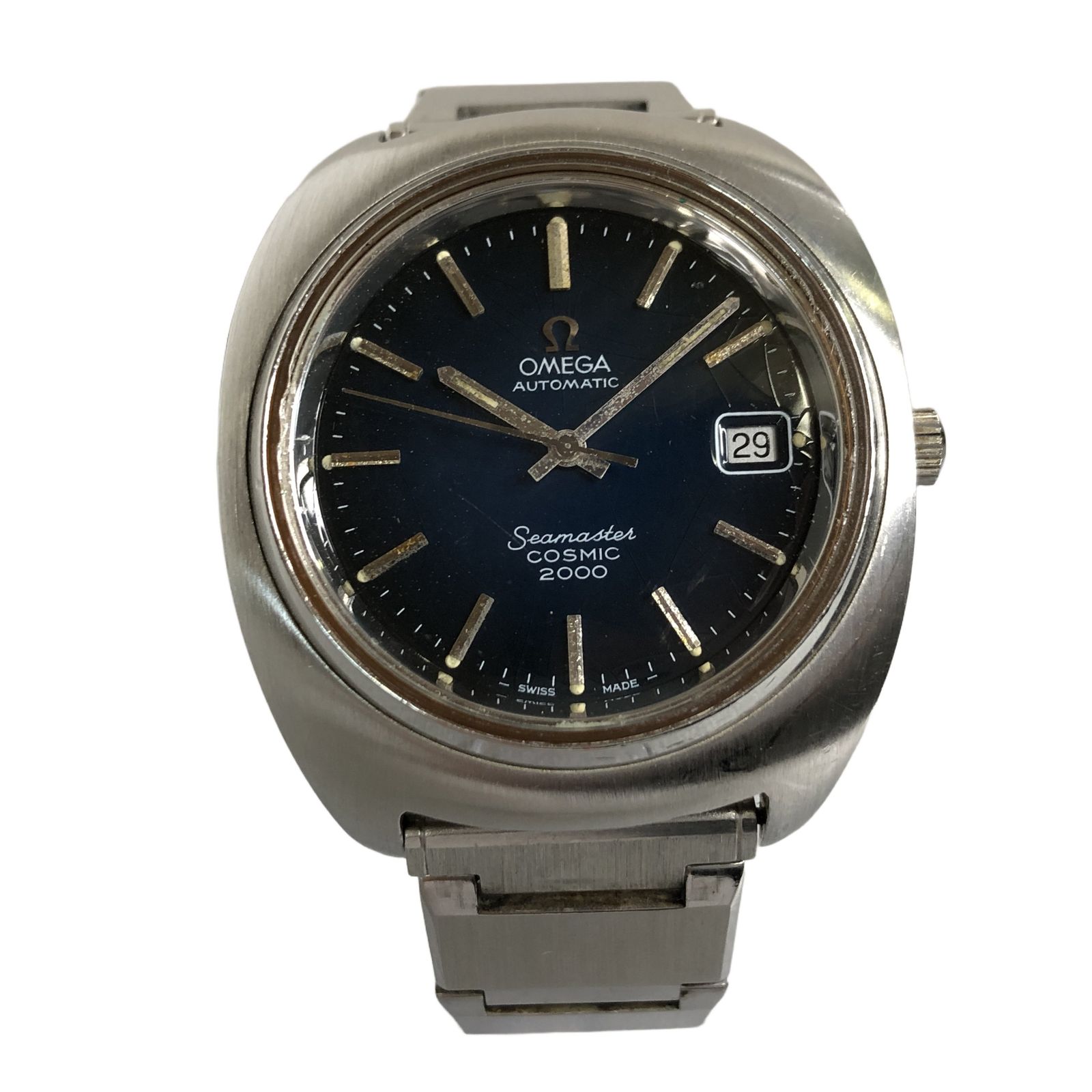 OMEGA Seamaster COSMIC 2000 自動巻き時計 OMEGA オメガ シーマスター コスミック 2000 自動巻き 青文字盤 腕時計