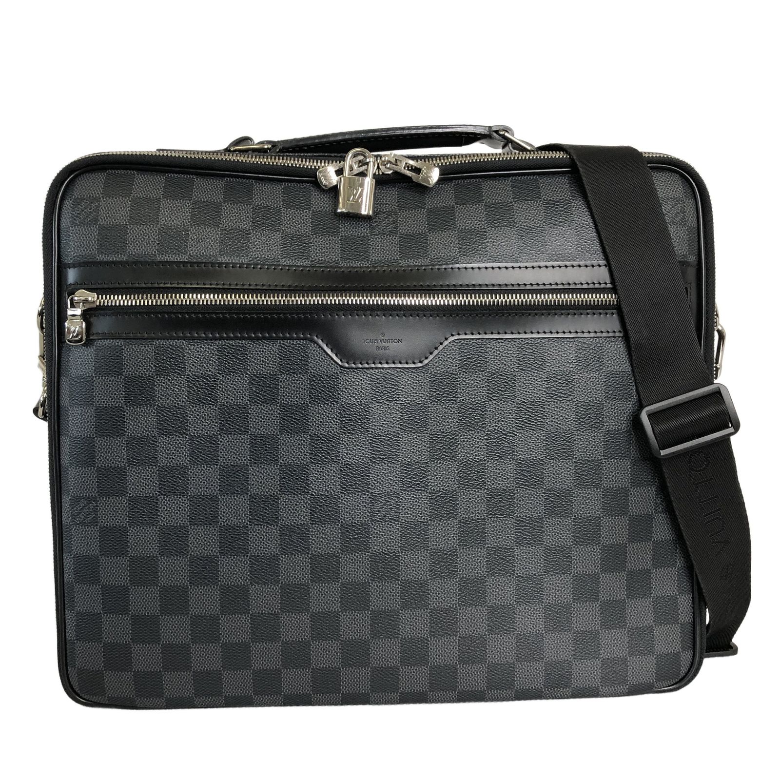 LOUIS VUITTON ルイヴィトン スティーブ ダミエ グラフィット ビジネスバッグ PVC ブラック メンズ 中古 T11476901