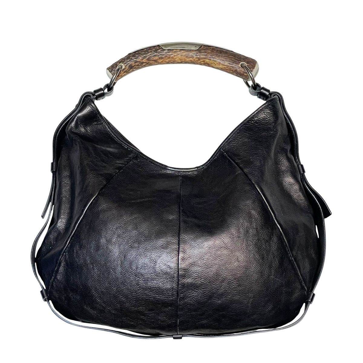 【中古】 Yves Saint Laurent rivegauche YSL イヴ サンローラン モンバサ リヴゴーシュ トムフォード期 ハンドバッグ ショルダー レザー ホーン レディース 26020135 AO