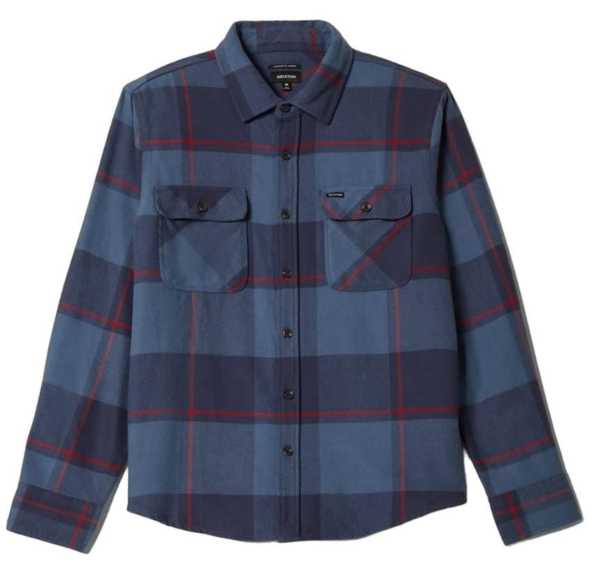 Brixton Bowery L/S Flannel Shirt Bering Sea/Mood Indigo/Adrenal M ネルシャツ 送料無料