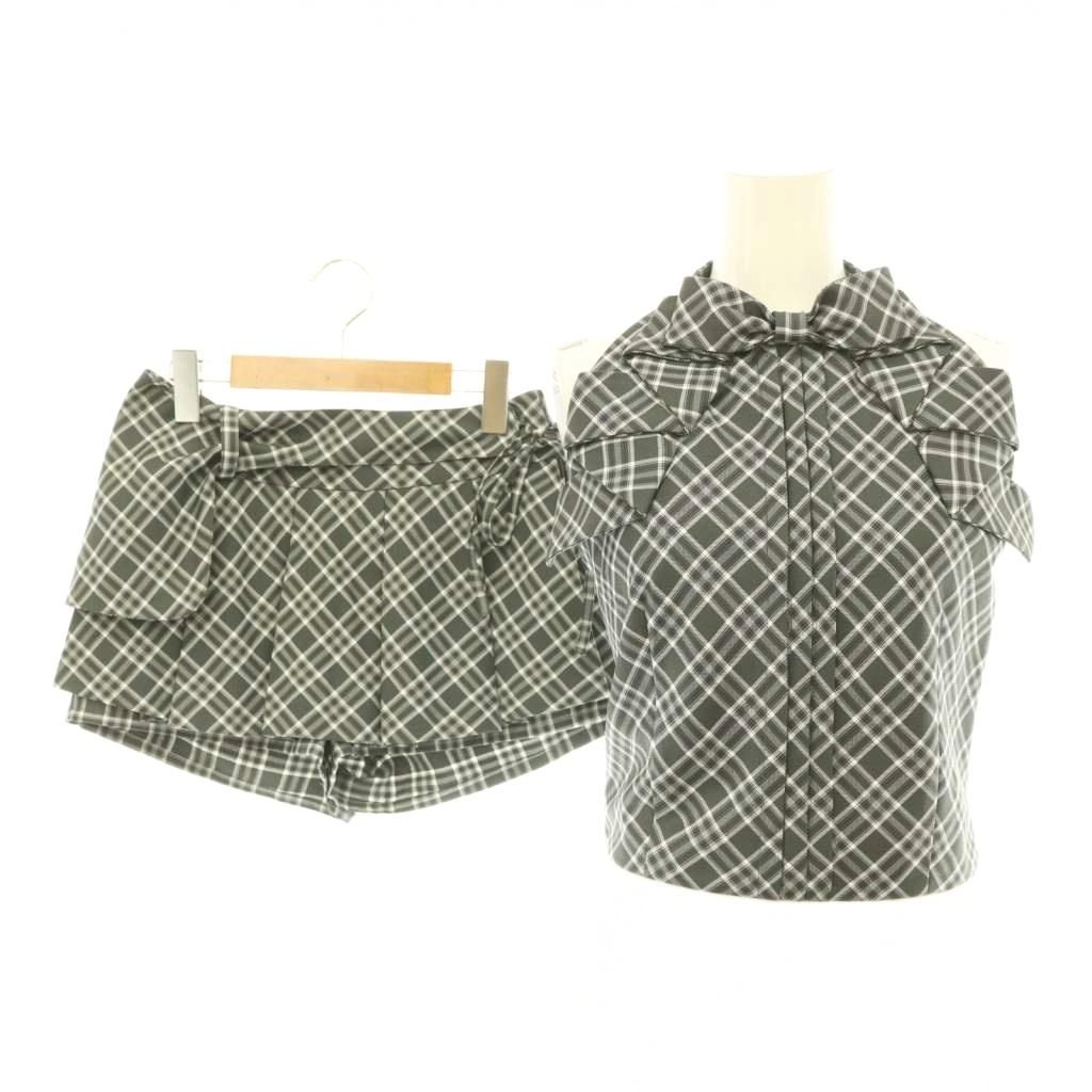 ダーリッチ Darich 25SS リボンチェックノースリブラウス スカート