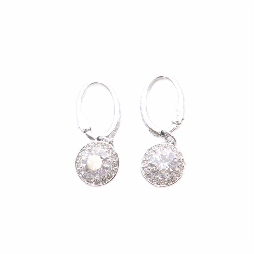 スワロフスキー SWAROVSKI クリスタル ピアス 両耳用 シルバー色