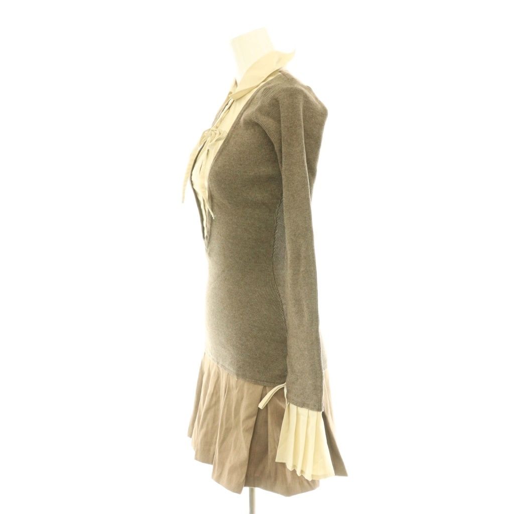 ダーリッチ Darich 25AW シャツドッキングプリーツミニワンピース
