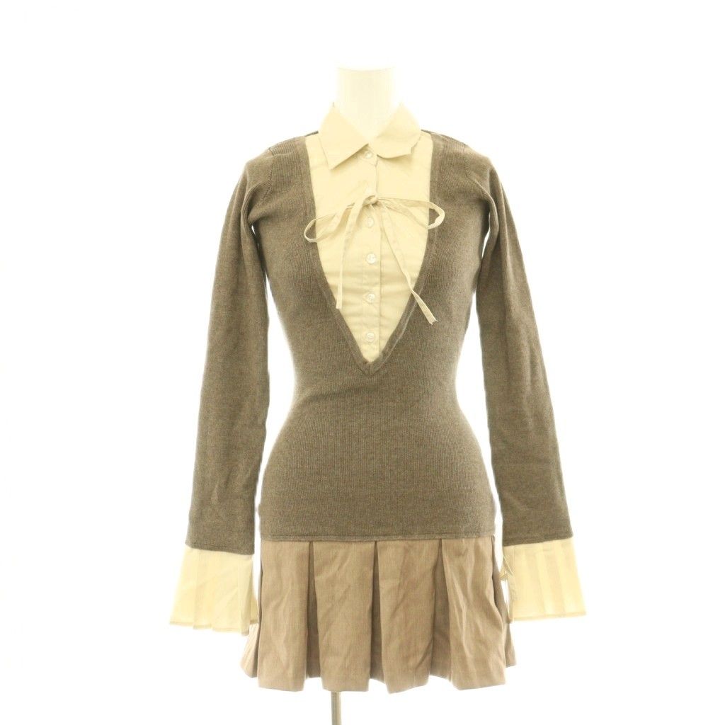 ダーリッチ Darich 25AW シャツドッキングプリーツミニワンピース