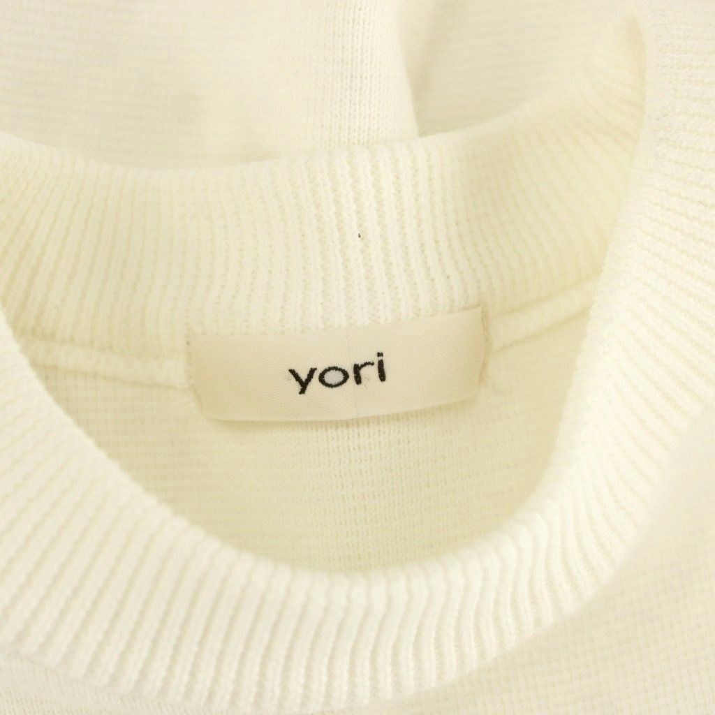 ヨリ yori コットンパフスリーブニット カットソー 七分袖 F 白