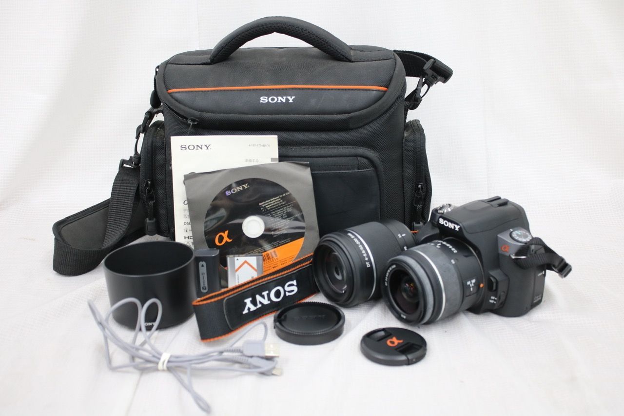 【返品保証】 【シャッター1504回】ソニー Sony α380 DT 18-55mm F3.5-5.6 55-200mm F4-5.6 デジタル一眼 e16166