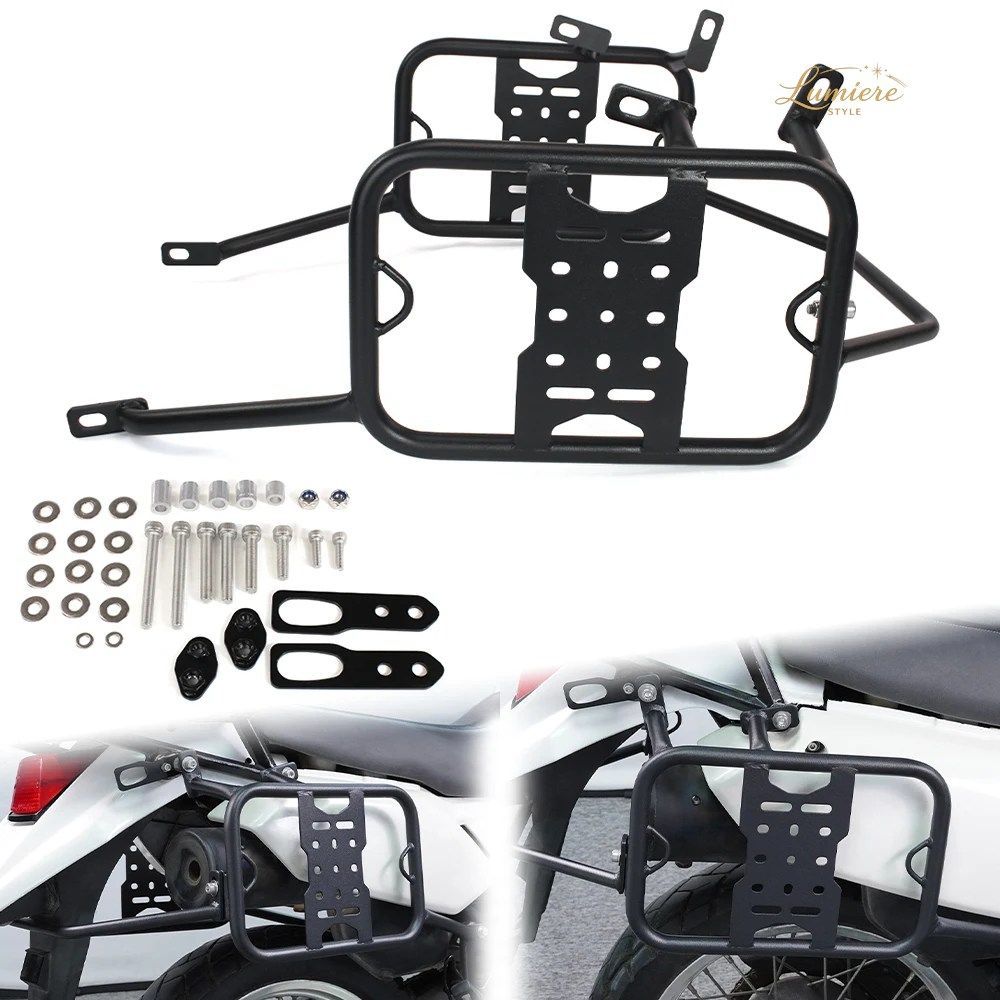 カワサキ KLR650 2008-2018 用サイドパニアラック、オートバイ用サドルバッグ、サドルバッグサポートガードバー、マウントブラケット