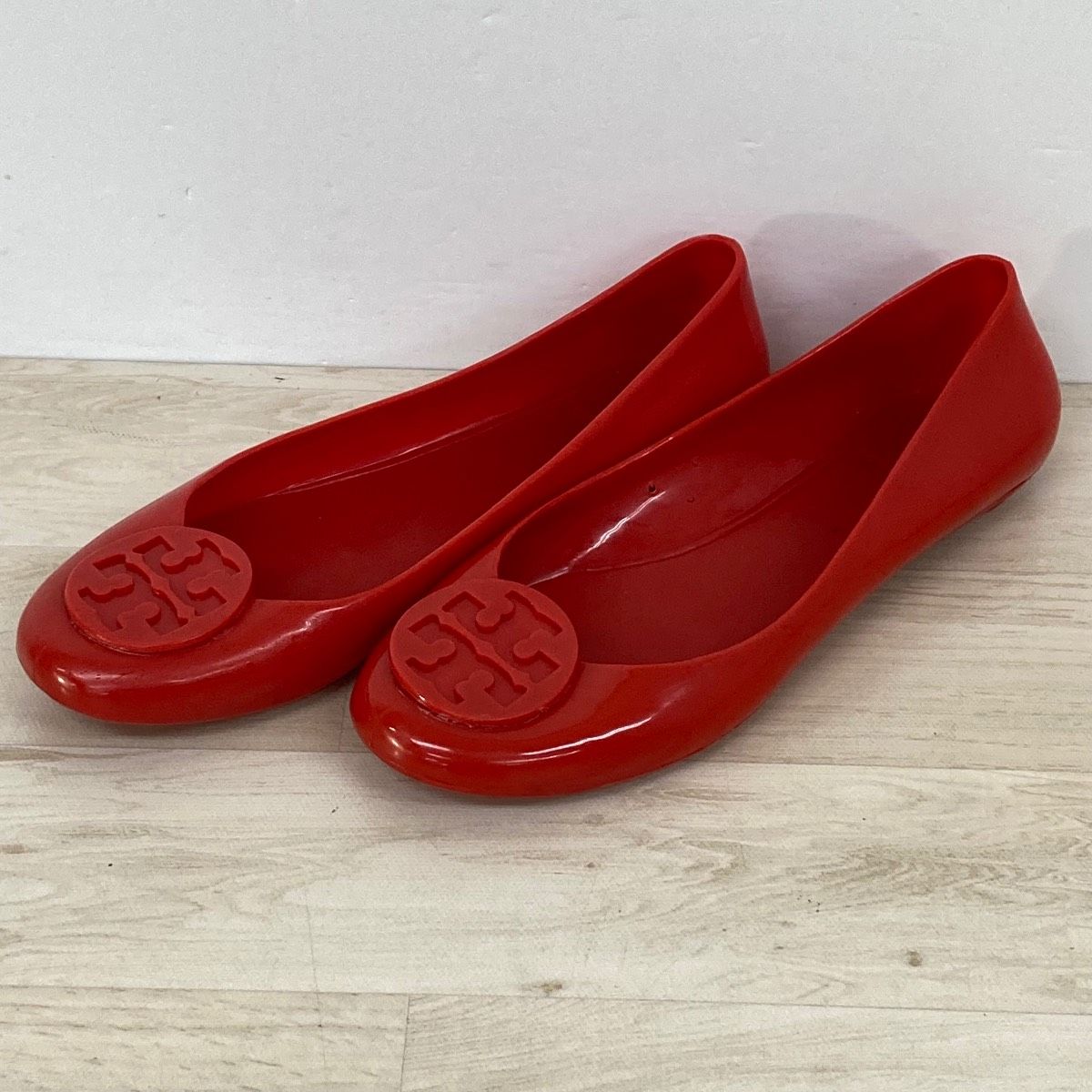 未使用 TORY BURCH トリーバーチ フラットシューズ パンプス 9M TORY BURCH/トリーバーチ フラットシューズ/パンプス レッド/赤 ラバー