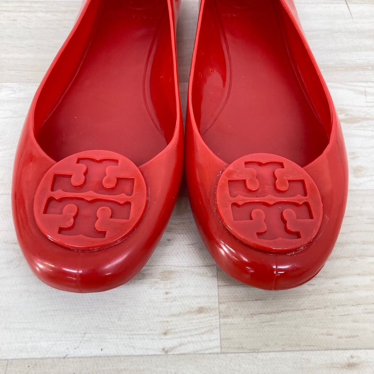 未使用 TORY BURCH トリーバーチ フラットシューズ パンプス 9M TORY BURCH/トリーバーチ フラットシューズ/パンプス レッド/赤 ラバー