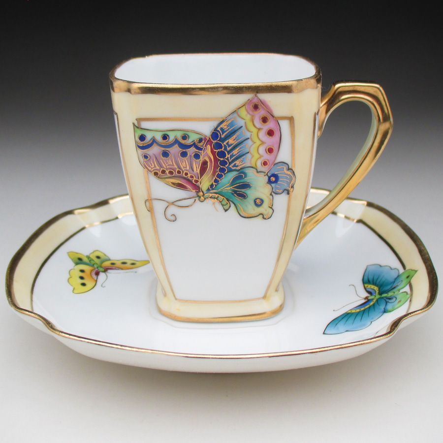 Gibson&sons カップ＆ソーサー　オールドノリタケ　 蝶　皿 オールドノリタケ 金彩蝶絵 カップ＆ソーサー - メルカリ