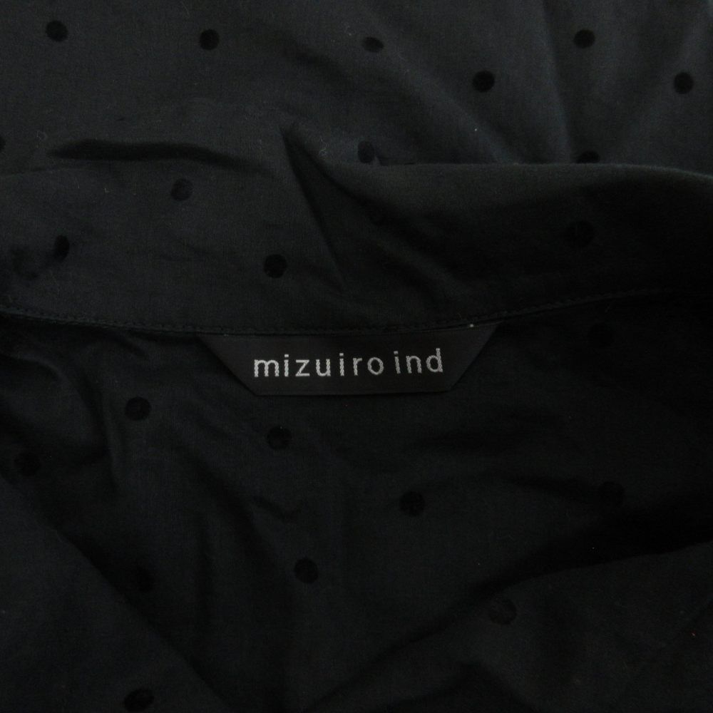 ミズイロインド mizuiro ind シャツ ブラウス 開襟 半袖 シアー ドット