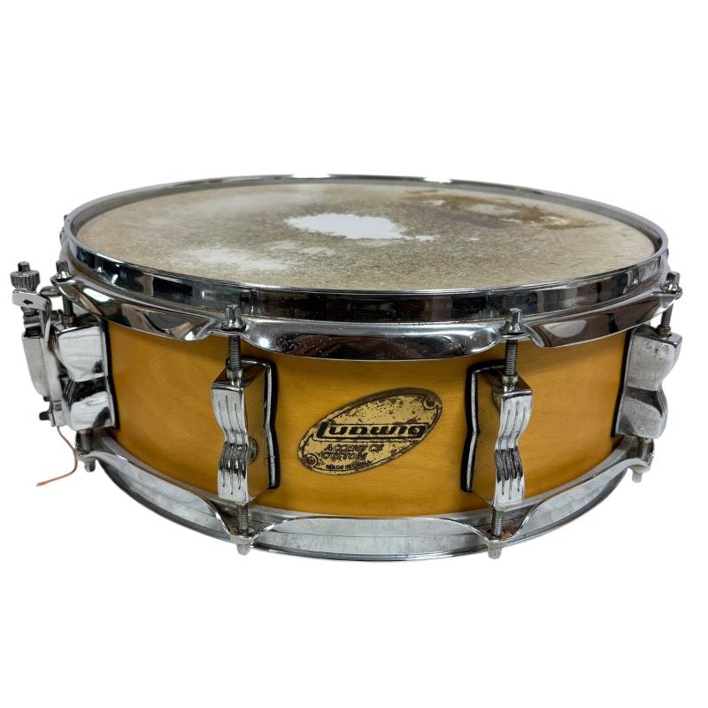 【現状品】Ludwig（ラディック）ACCENT CS CUSTOM スネアドラム 約14インチ 木胴 シェル割れなし 打面劣化あり