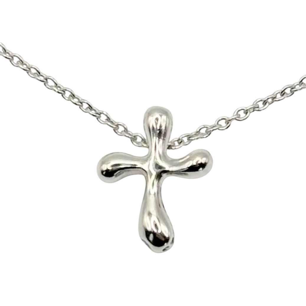 美品】TIFFANY&Co. ティファニー ネックレス スモールクロス シルバー