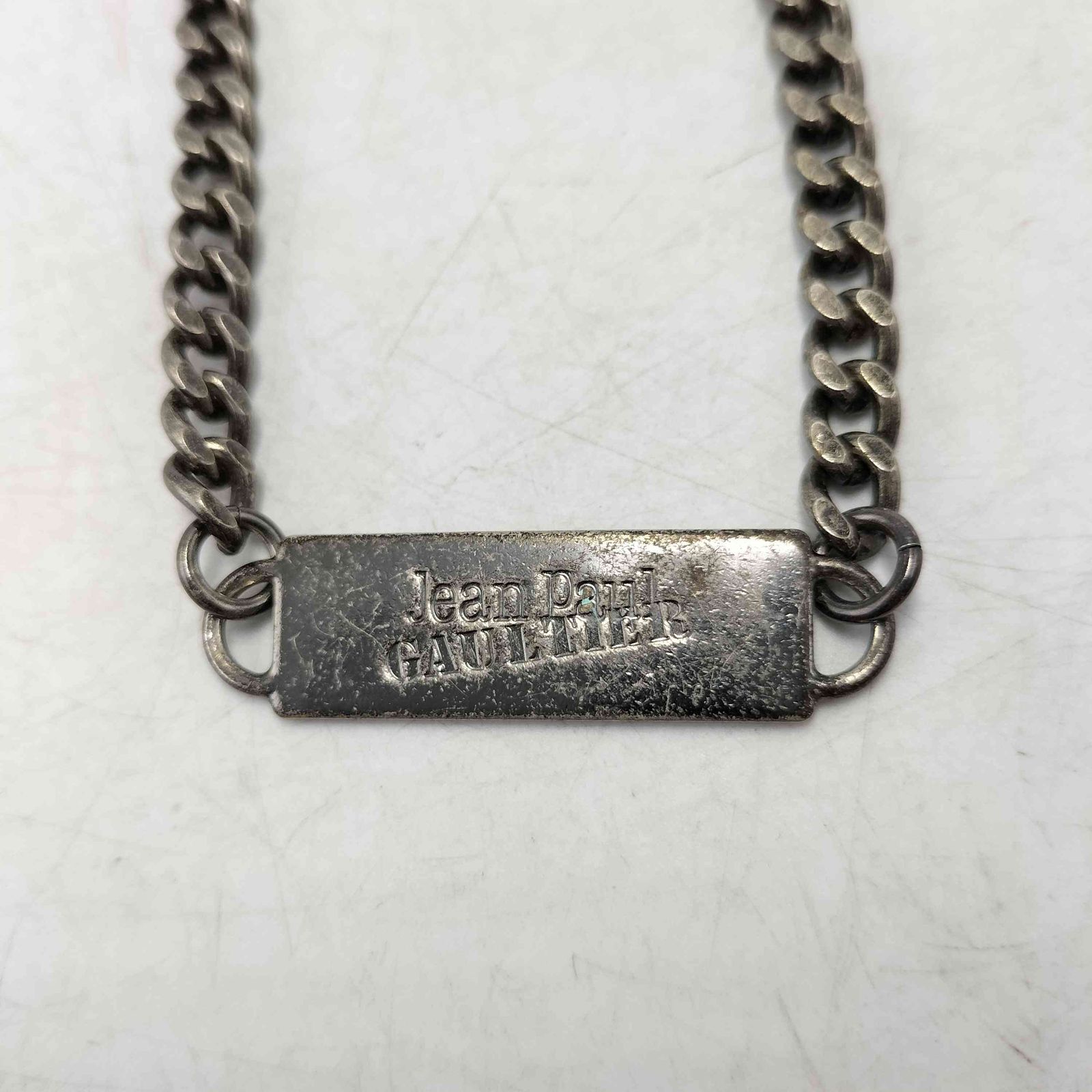 ジャンポールゴルチエ Jean Paul GAULTIER ロゴ刻印プレート チェーン