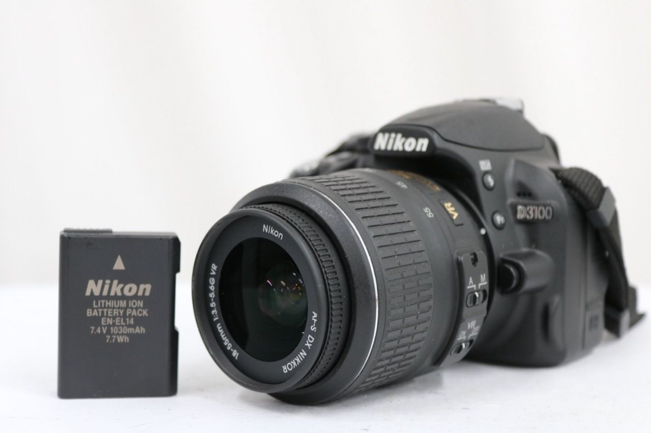 【返品保証】 【シャッター206回】ニコン Nikon D3100 DX AF-S NIKKOR 18-55mm F3.5-5.6G デジタル一眼 e16508
