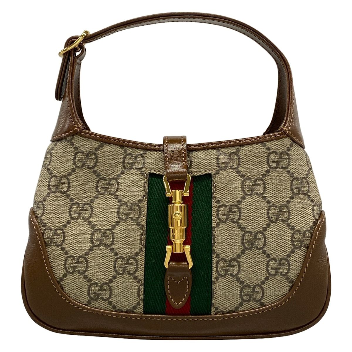 GUCCI(グッチ) ハンドバッグ美品 ジャッキー 1961 ミニ GGスプリーム 637092 ブラウン×グレー 2way