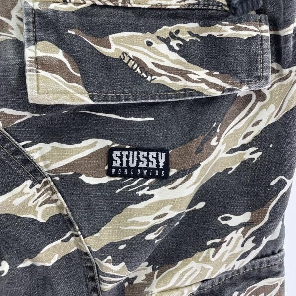 中古】Stussy タイガーカモ カーゴパンツ 迷彩 サイズ32 ステューシー