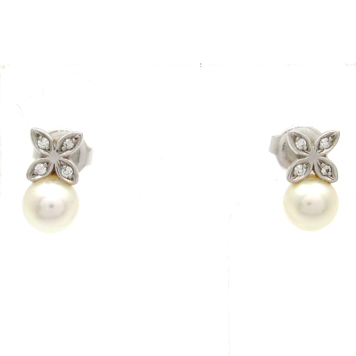 mikimoto(ミキモト) ピアス美品 - K18WG×ダイヤモンド 73,205円