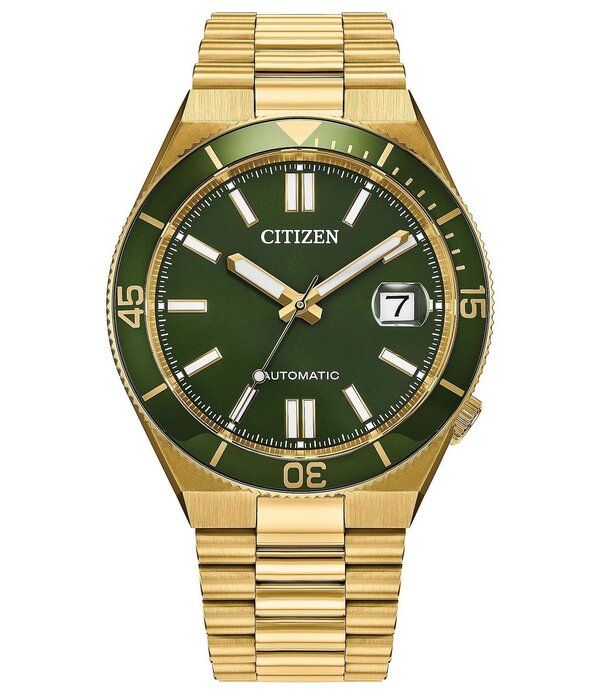 シチズン レディース アクセサリー 腕時計 Tシャツ Citizen Mens Tsuyosautomatic Gold Tone Stainlessteel Bracelet Watch Gold