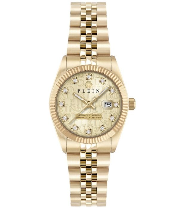 フィリッププレイン レディース アクセサリー 腕時計 Tシャツ Philipplein Womens Date Superlative Mechanical Automatic Gold Tone S