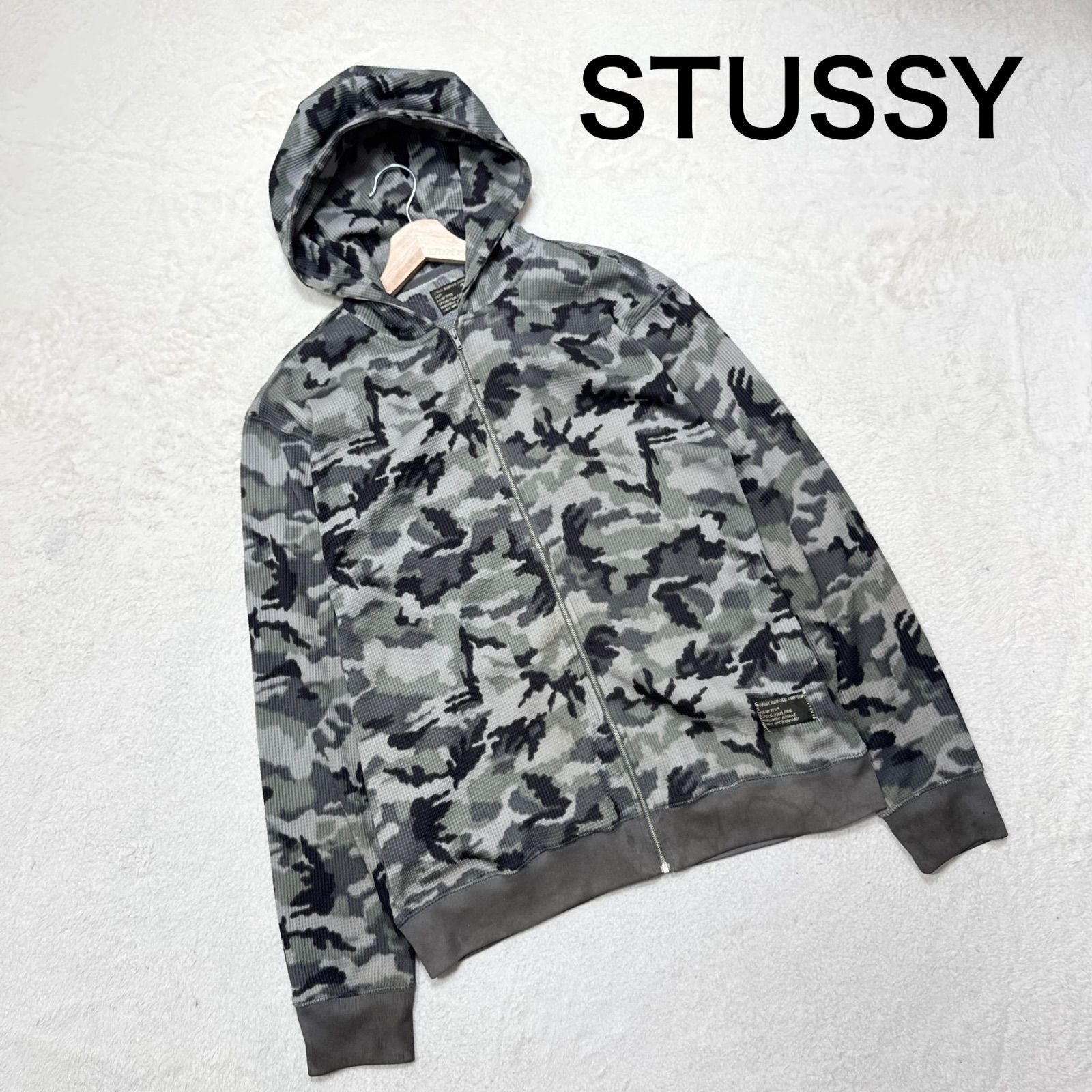 STUSSY ステューシー サーマル カモフラ ジップアップ パーカー 迷彩