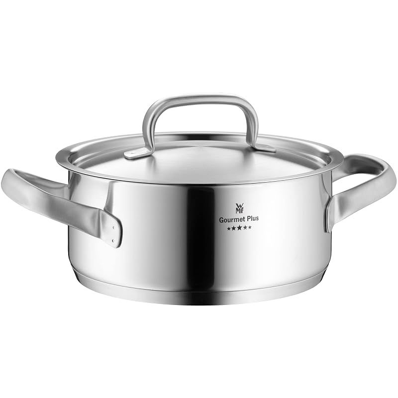 【新品】 WMF (ヴェーエムエフ) 両手鍋 浅型 20cm IH ガス火対応 マット仕上げで重量感のあるデザイン 「グルメプラス ローキャセロール」 ステンレス W0722206030