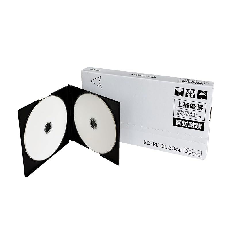 【新品】 Verbatim バーベイタム くり返し録画用 BD-RE DL 50GB 20枚 5mmツインスリムケース インクジェットプリンタ対応（ホワイト） 片面2層 1-2倍速 ﾒｰﾙBOX便 VBE260NP20MT 0