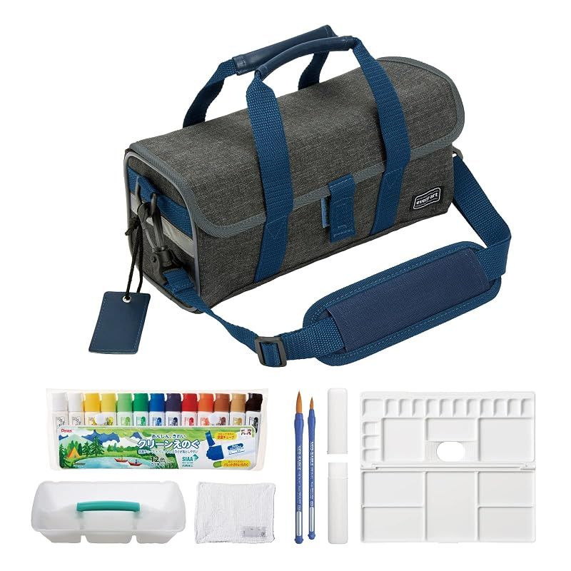 【新品】 ぺんてる 絵の具セット 画材セット 洗濯可 コンパクトモデル ブルー ぞうきん付 ZST32-CG 0 6,995円