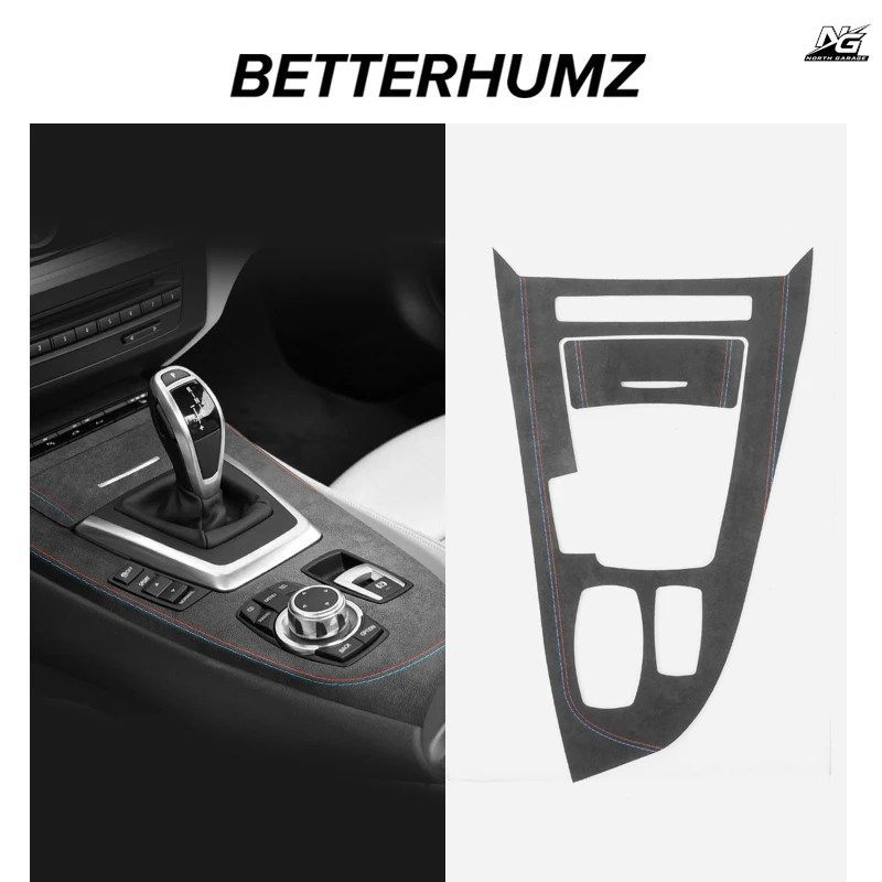BMW Z4 E89 2008-2015用 アルカンターラ製センターコンソールシフトパネルトリムフレームパフォーマンスステッカー 車内アクセサリー