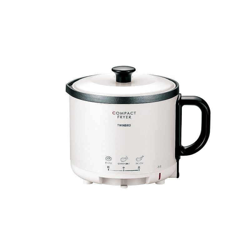 【新品】 TWINBIRD(ツインバード) 電気フライヤー コンパクト 0.5L 卓上 家庭用 温度調節機能 一人暮らし 揚げ物 からあげ 串カツ 串揚げ パールホワイト EP-4694PW