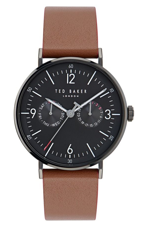 テッドベーカー メンズ アクセサリー 腕時計 レザー Ted Baker Phylipa Gents Leather Strap Watch 41mm Brown ブラウン