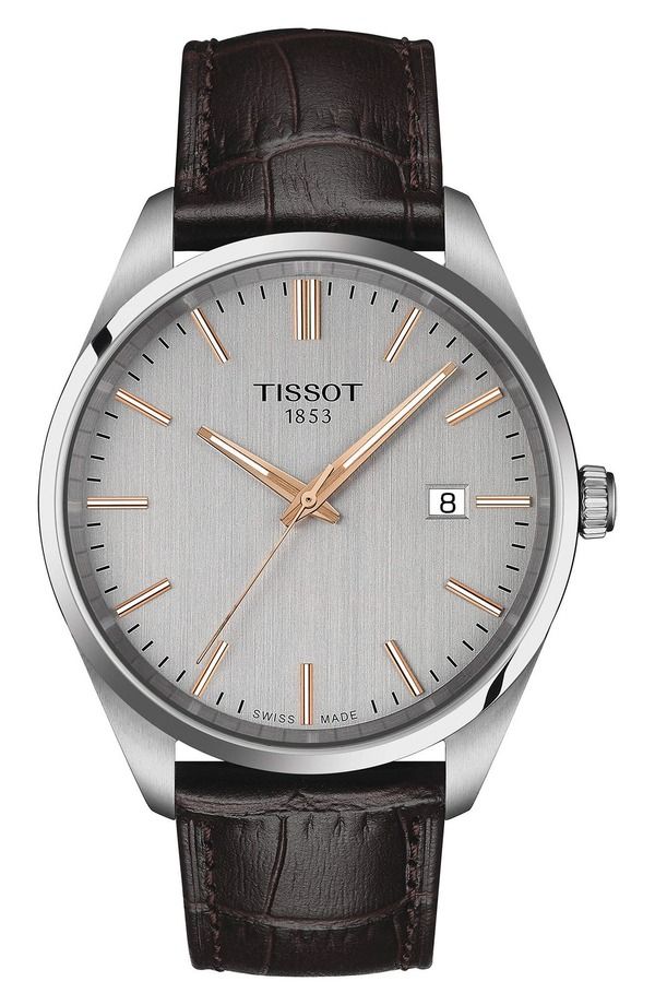ティソット メンズ アクセサリー 腕時計 レザー Tissot PR 100 Classic Leather Strap Watch 40mm Silver シルバー