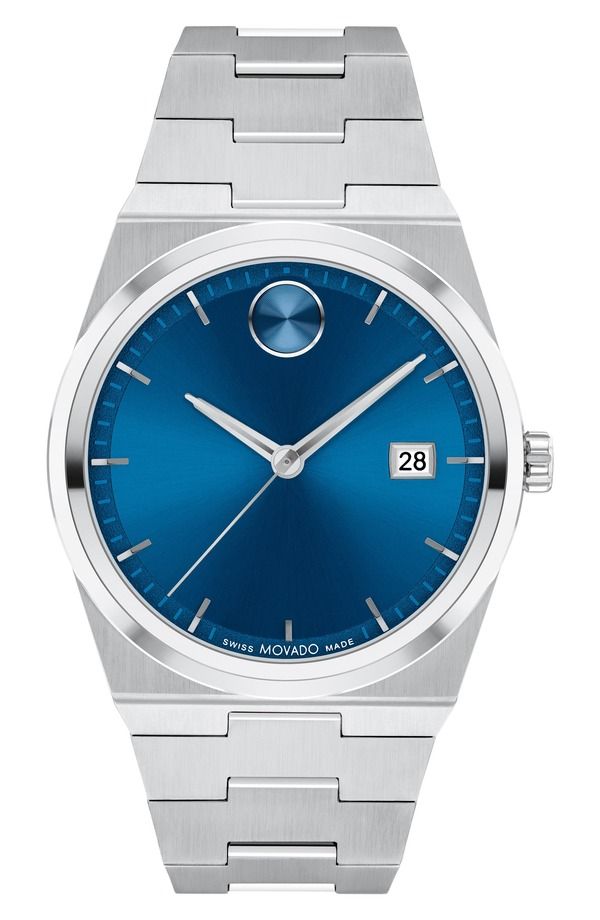 モバド メンズ アクセサリー 腕時計 Movado Quest Bracelet Watch 40mm Blue Dial ブルー