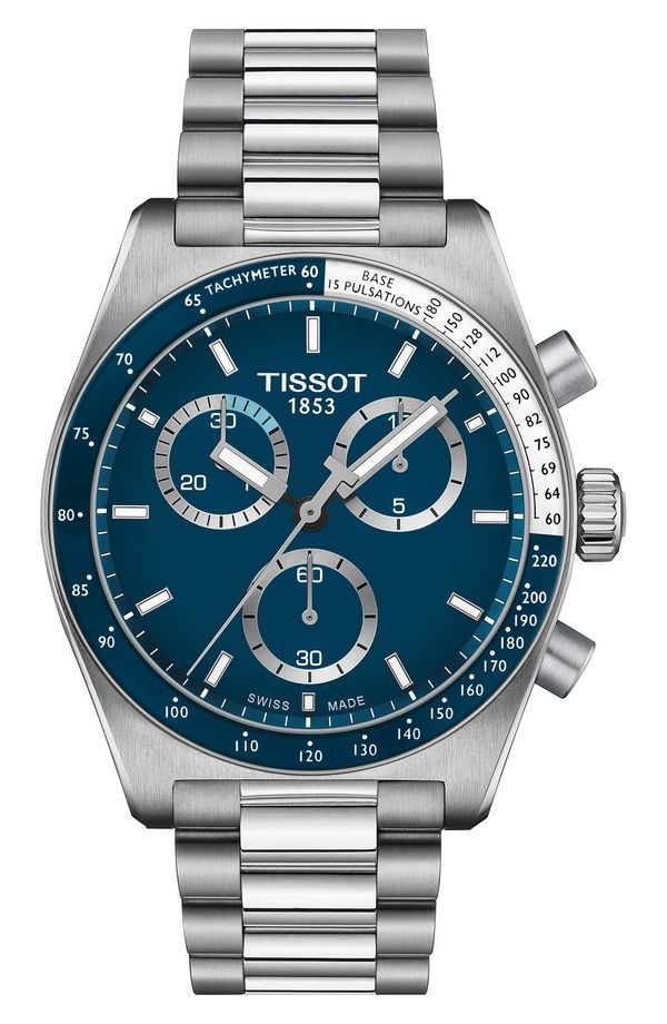 ティソット メンズ アクセサリー 腕時計 Tissot PR516 Bracelet Chronograph Watch 40mm Blue ブルー 93,940円