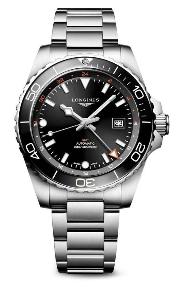 ロンジン メンズ アクセサリー 腕時計 Longines HydroConquest GMT Automatic Bracelet Watch 43mm Black ブラック