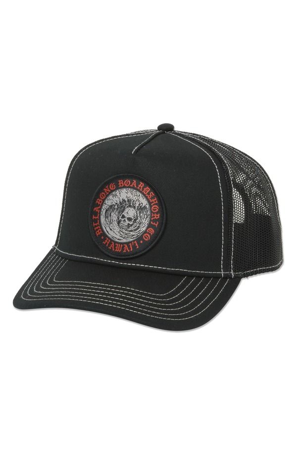 ビラボン メンズ アクセサリー 帽子 Billabong Skull Wave HI Snapback Trucker Hat Black ブラック