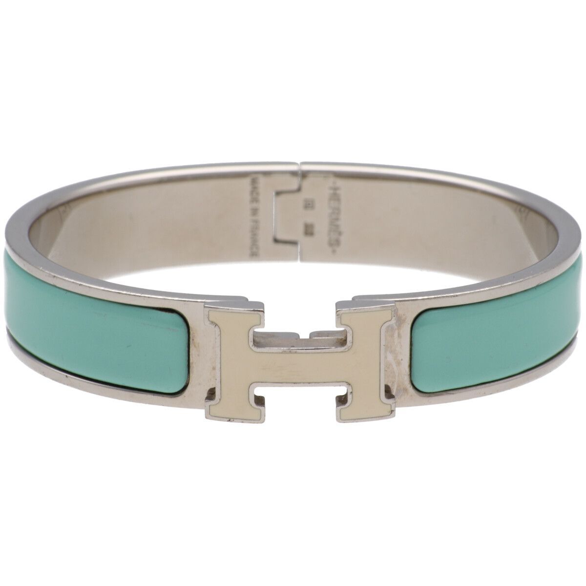 中古】 HERMES エルメス エナメルブレスレット 《クリックH》 ライト