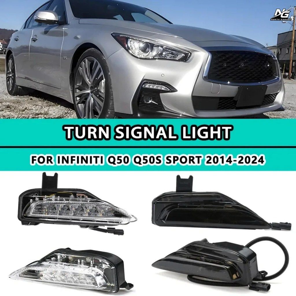 ペアの車のフロントバンパーLEDフォグライトターンシグナルランプインフィニティQ50 Q50S全モデル2014-2023ターンシグナルライトランプフォ 6,178円