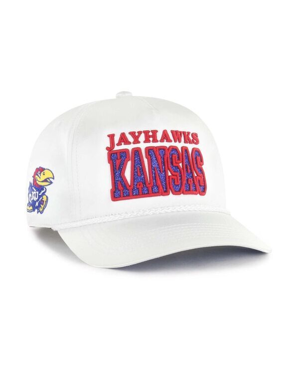 【送料無料】 47ブランド レディース 帽子 アクセサリー Womens White Kansas Jayhawks Outspoken Hitch Adjustable Hat White