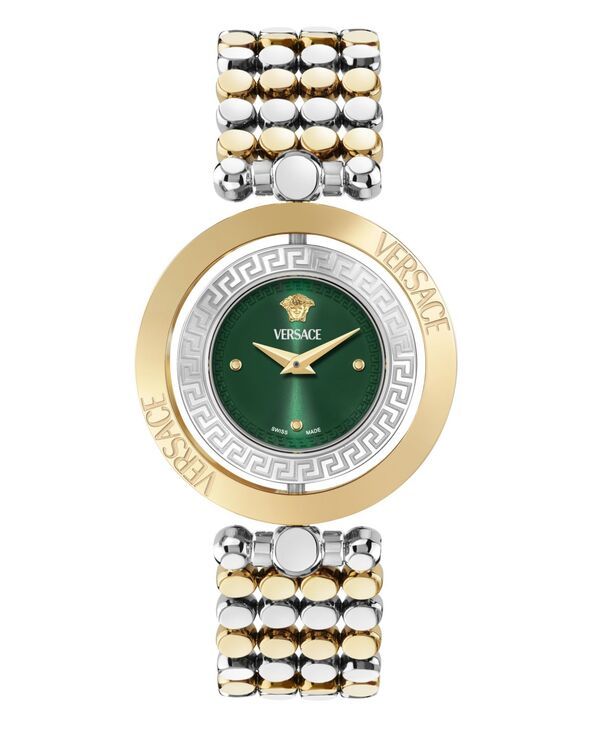 [Free Shipping] Versace Ladies Watch Accessory Womens Eon Twotone Stainless Steel Bracelet Watch 336mm Twotone