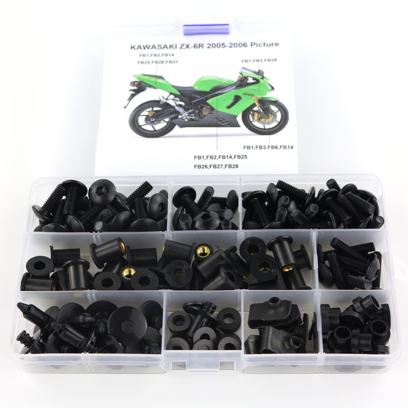 Kawasaki ZX-6R 2005-2006 用 フェアリングボルトキット 150ピース