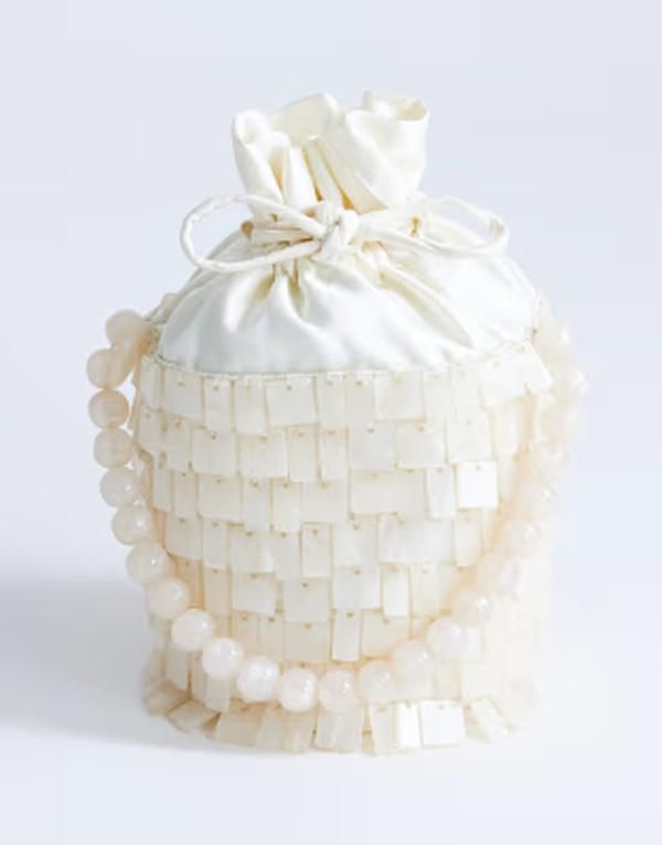 トップショップ レディース バッグ Topshop Georgiembellished small bucket clutch purse IVORY アイボリー