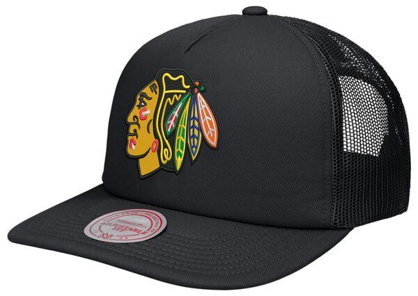 ミッチェルネス レディース アクセサリー 帽子 Mitchell Ness Adult Chicago Blackhawks Black Trucker Hat NoColor ブラック