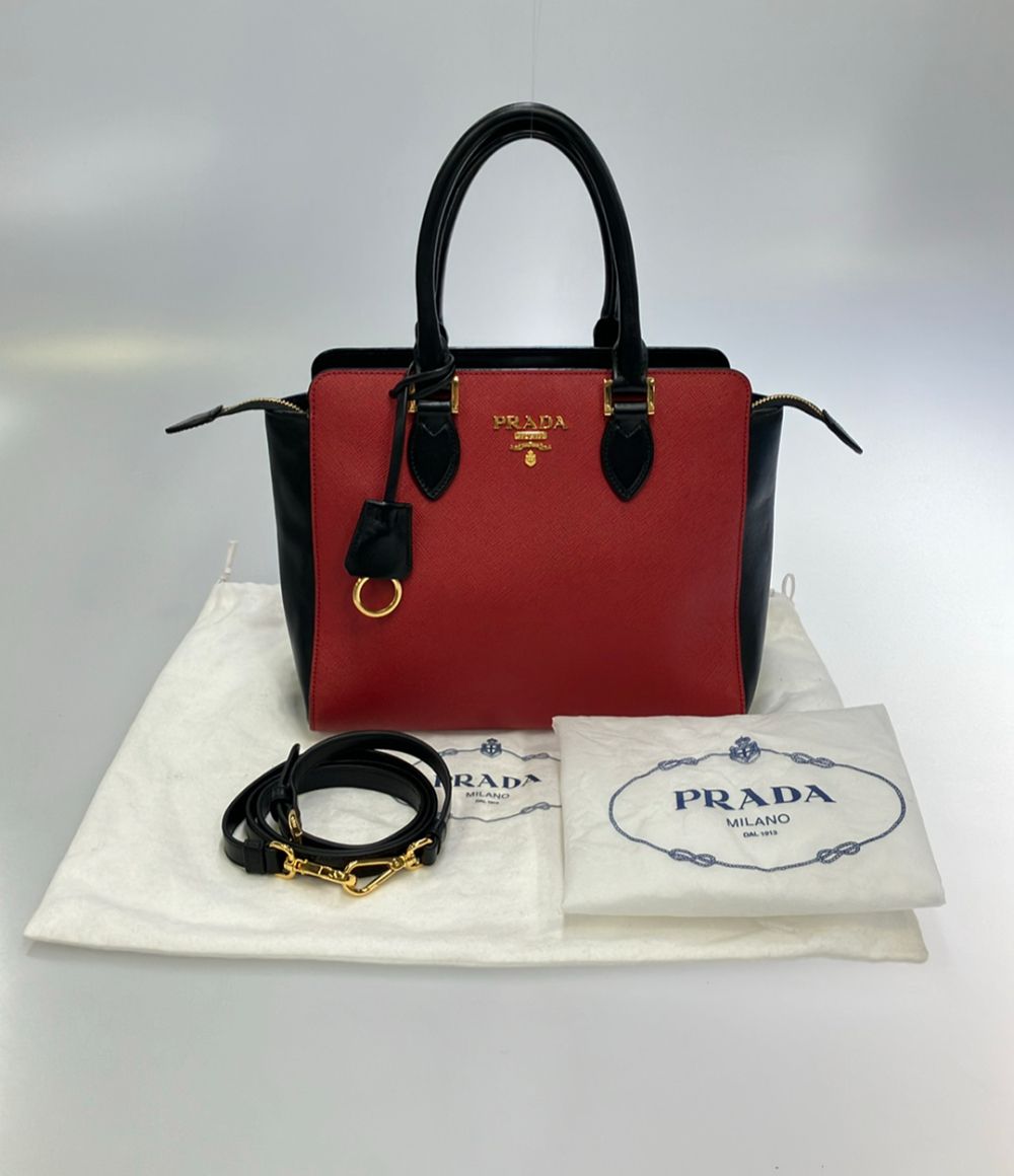 PRADA ハンドバッグ バイカラー プラダ 2wayハンドバッグ ショルダーバッグ 斜め掛け バイカラー
