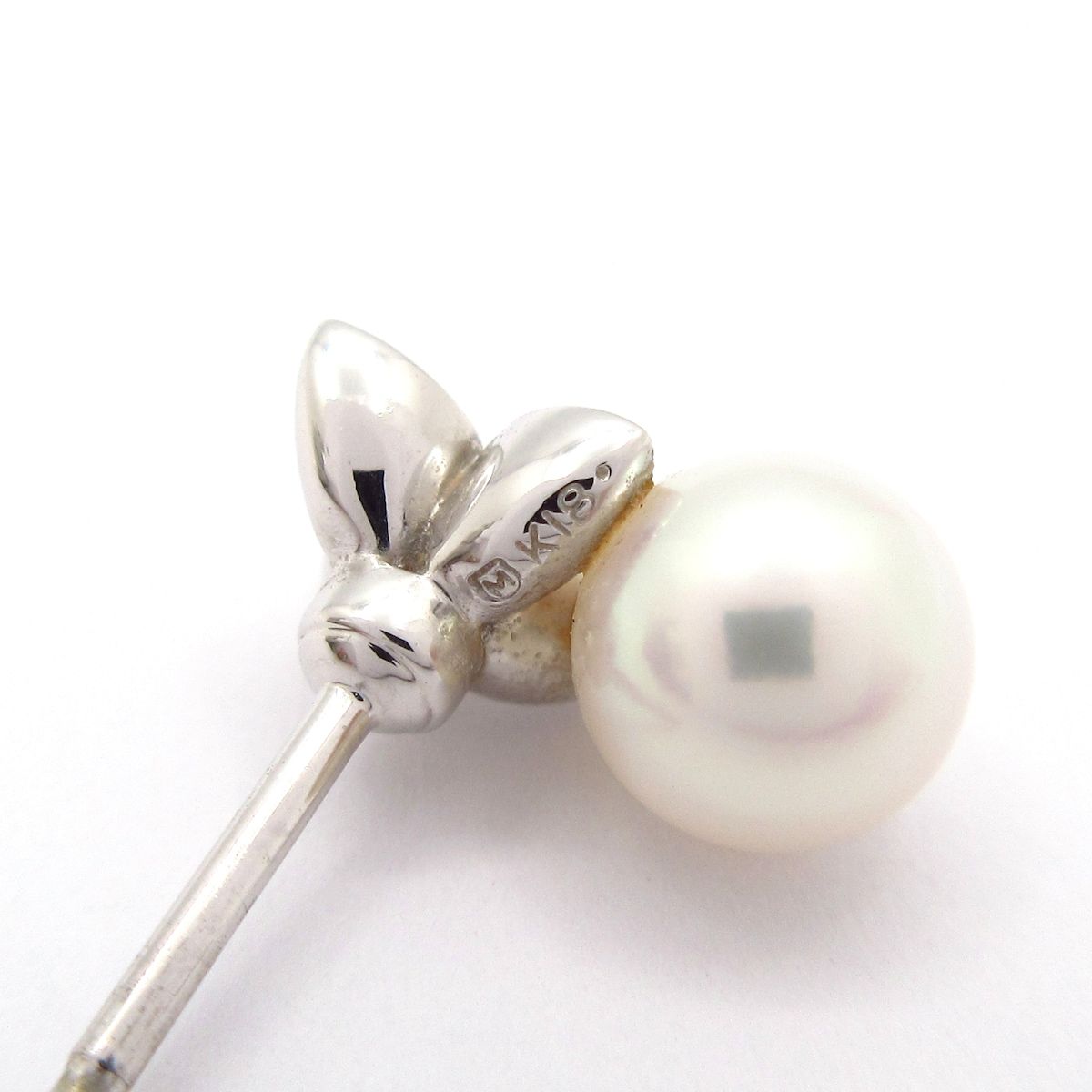 mikimoto(ミキモト) ピアス美品 - K18WG×ダイヤモンド×アコヤパール